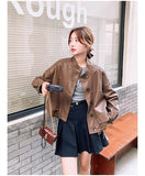 outfit inspo 2024 New Hong Kong Style PU Leather Coat for Women This Year Popular Design Sense American Retro Motorcycle Popular High-End