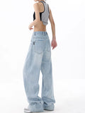 outfit inspo 2024 New Light Blue Washed Wide-Leg Jeans Women's Summer Super Soft Loose Mop Pants Pants