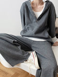 Aimays-Loose Hoodies And Wide-Leg Pants Suits