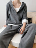 Aimays-Loose Hoodies And Wide-Leg Pants Suits