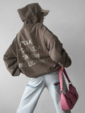 Aimays-Fall Outfits -Streetwear Oversized  Hoodies Letter Printed Sweatshirt