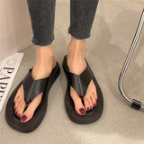 Aimays    New Fashion Women Summer Slippers Flip Flops 3Cm Heel Fashion Flats Shoes Slippers Non-Slip Flats Basic 35-40