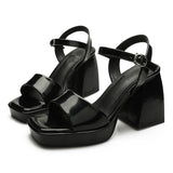 Aimays  Open Toe Platform Block High Heels Sandals Women Summer Wihte Buckle Casual Dress Brand Design Heeled Shoes Women