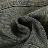 Aimays-Retro Denim Pockets Buttons Short Coat