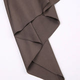 Aimays-Vintage Brown Folds Halter Off Shoulder Top