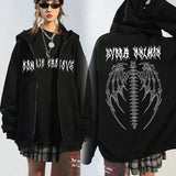 Aimays-Fall Outfits  Autumn Outfits   Y2k Hoodies Sweatshirt Harajuku Long Sleeve Tops Women Clothing Oversize Anime Zip Up Hoodie Females Casual Loose Gothic Jackets