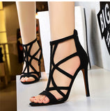 Aimays   Summer Women Sandals Designer Fetish High Heels Roman Sandals Yellow Stiletto Heels Peep Toe Sandals Nightclub Lady Shoes