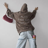 Aimays-Fall Outfits -Streetwear Oversized  Hoodies Letter Printed Sweatshirt