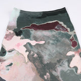 Aimays-Vintage Graphic Printed Low Waist Long Skirt