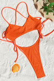 AIMAYSWhite Sexy Solid Bandage Backless Swimwears (Without Paddings)
