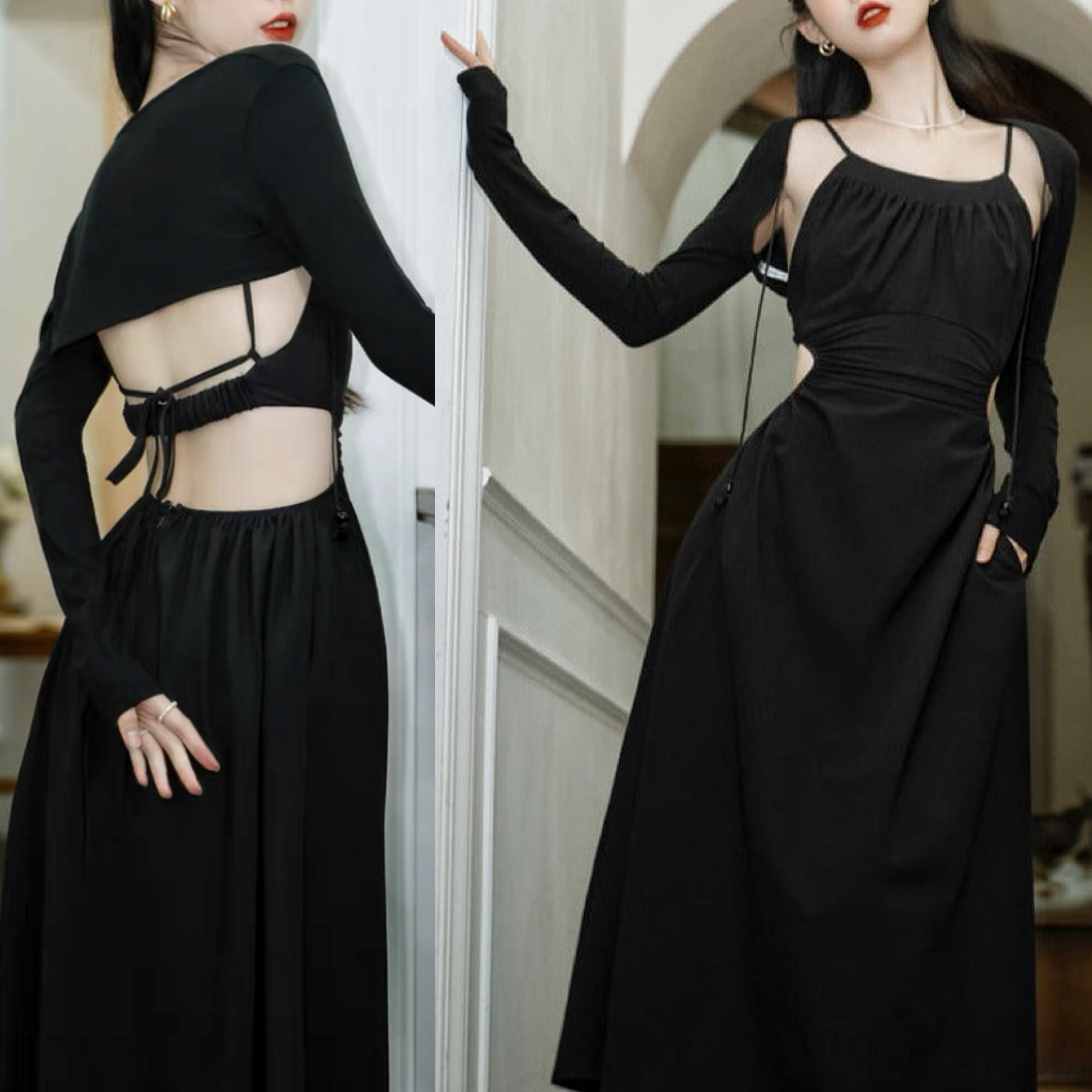 Karma-Bewitched 2-Piece Dark Witchy Nu-Goth Dress Set – Aimays
